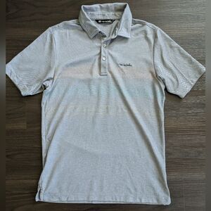 Travis Mathew Heather Navy Striped Golf  Activewear Polo